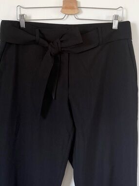 DKNY Black Tailored Dress Pants Trousers with Tie Belt— Size 12 - Minimalist